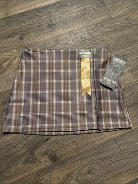 I Believe Plaid Push-Up Mini Skirt - Brown Plaid